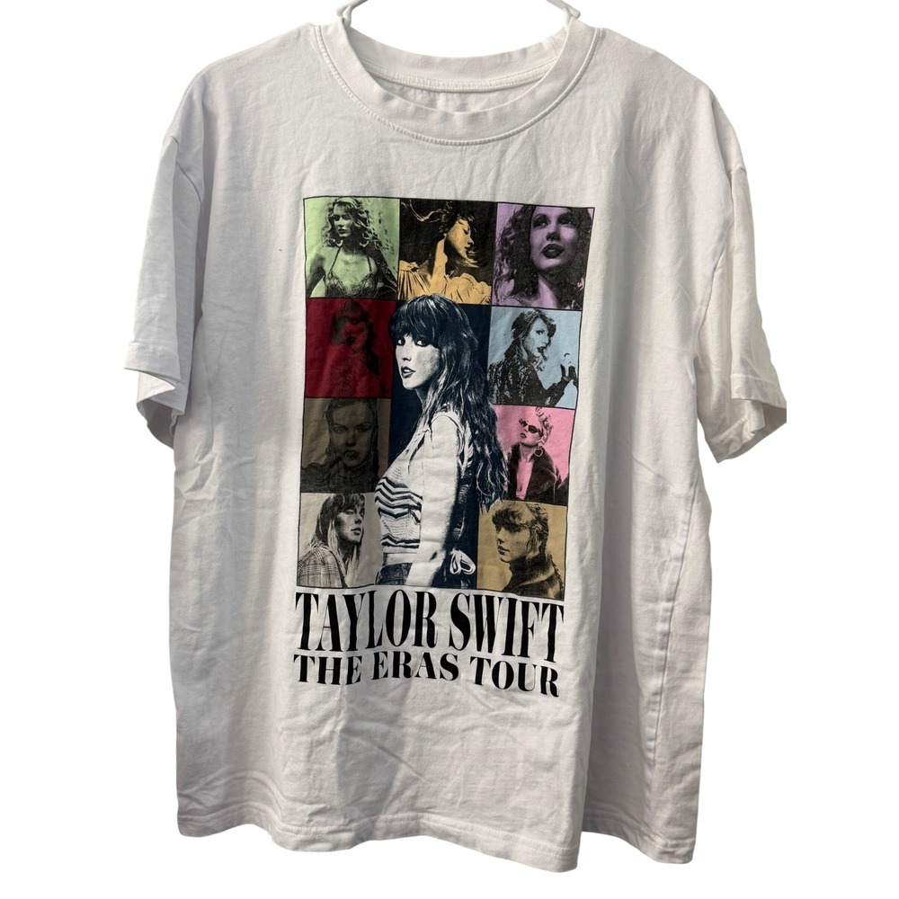 Taylor Swift The Eras Tour 2023 White Graphic T-Shirt Size Large Concert Merch